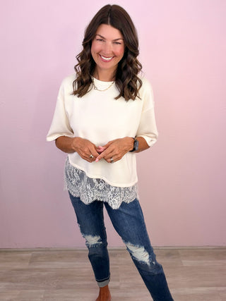 Lace Affair Top (Ecru)