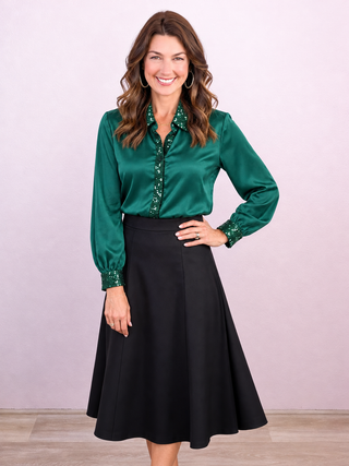 Holiday Dreams Top - Hunter Green