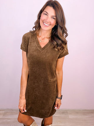 Easy Edit Corduroy Dress - Brown