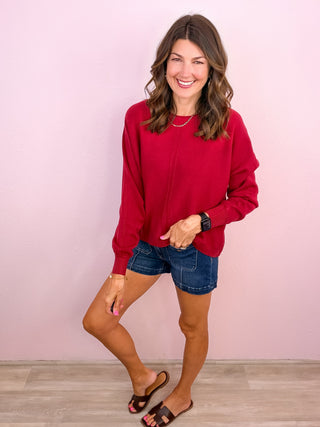 Wear On Repeat Knit Sweater (Wine)