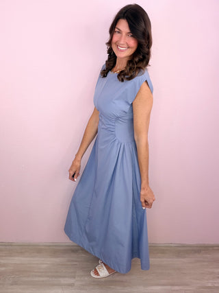 Ruched Waist Midi Dress