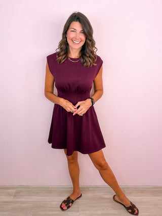 Elevated Throw On Dress (Burgundy)