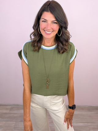 Seeking Transition Top - Olive