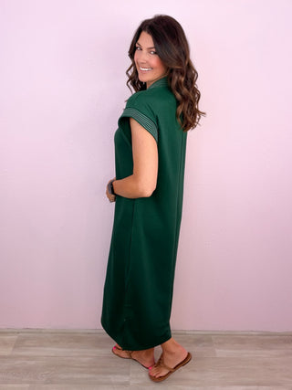 Effortlessly Elevated Midi Dress (Forest)