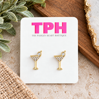 Sip Sip Hooray Martini Earrings