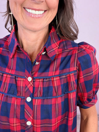 Plaid & Proper Top - Red