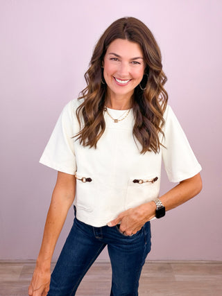 Horsebit of Charm Top - Snow Ivory