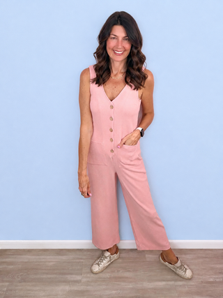 Sweet & Simple Jumpsuit (Pink)
