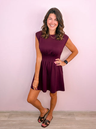 Elevated Throw On Dress (Burgundy)