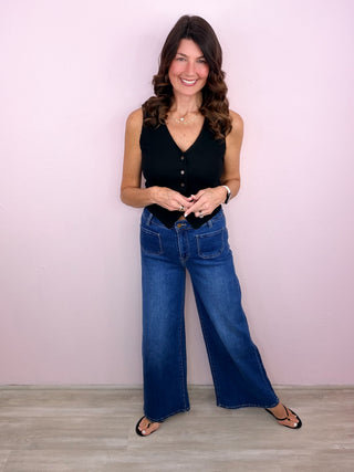 MICA Front Pocket Wide Leg Denim