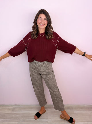Added Edge Sweater (Burgundy)
