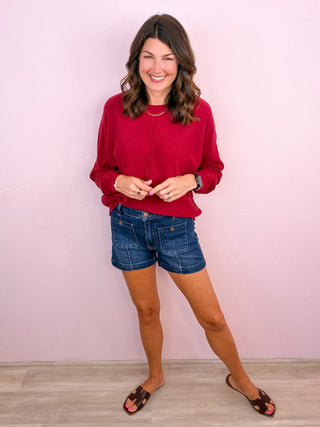 Wear On Repeat Knit Sweater (Wine)