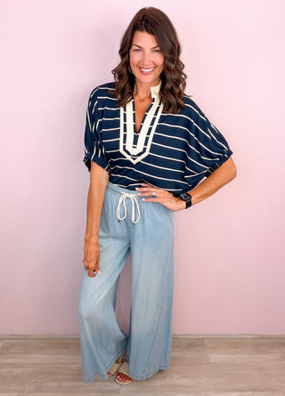 Mineral Washed Wide Leg Pants