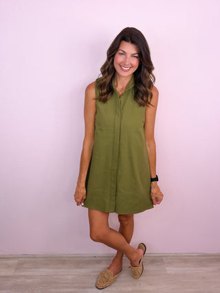 Signature Shift Dress (Olive)