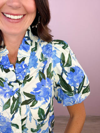Golden Hour Floral Top (Royal)