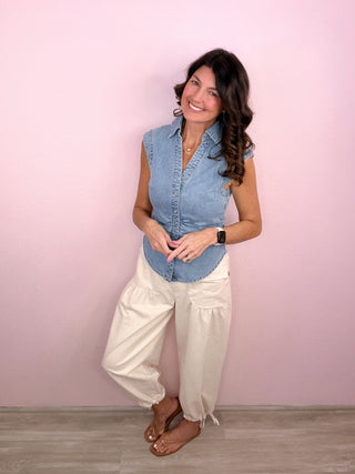 Sweetly Styled Denim Top