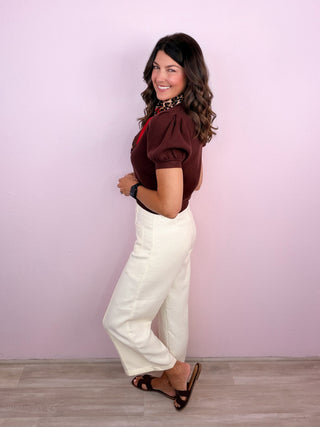 Chic Affair Sweater Top (Brown)