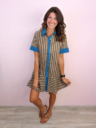 Side Note Dress (Brown)