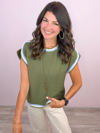 Seeking Transition Top - Olive