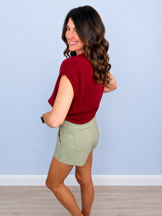 Upper Hand Sweater Top (Wine)