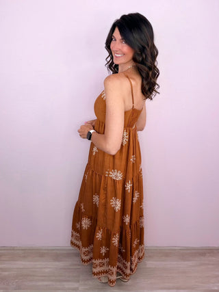 Border Print Maxi Dress