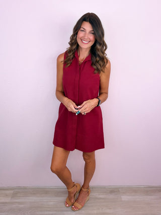 Signature Shift Dress (Crimson)