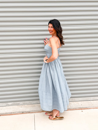 Sweet Simplicity Midi Dress (Denim)