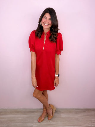 Charming Meets Casual Dress (Red)
