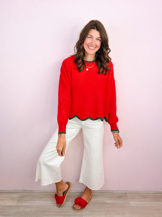 Merry Little Scallops Sweater