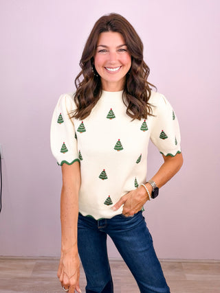 Oh Christmas Tree Sweater Top 🎄 - Cream