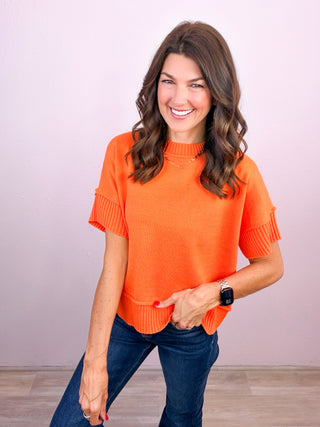 Everyday Essential Knit Top (Orange)