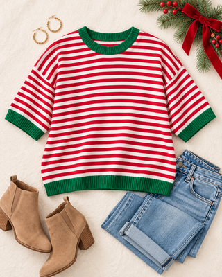 Candy Cane Cutie Sweater Top