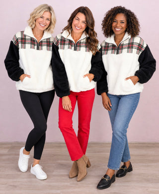 Fireside Plaid Sherpa Pullover