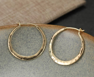 Golden Hour Hammered Hoops