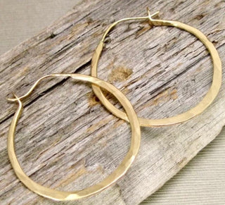 Golden Hour Hammered Hoops