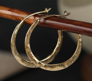 Golden Hour Hammered Hoops
