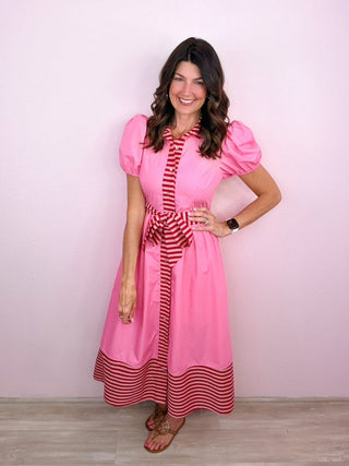 Signature Sweetheart Midi Dress (Pink)