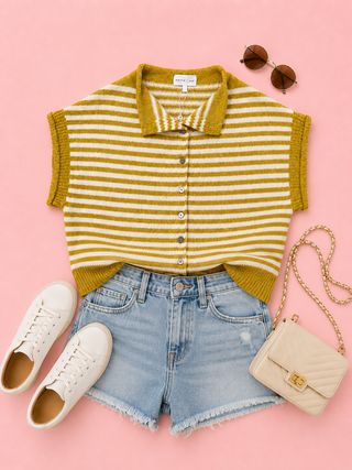 Soft Lines Sweater (Chartreuse)
