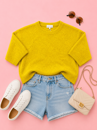 Everyday Luxe Knit Top (Chartreuse)