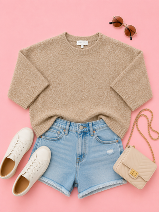 Everyday Luxe Knit Top (Taupe)