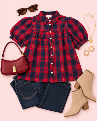 Plaid & Proper Top