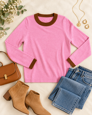 Color Crush Lightweight Sweater Top - Pink