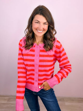 The Bright Side Ruffle Collar Cardigan