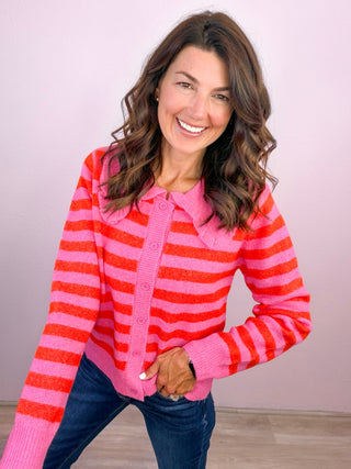 The Bright Side Ruffle Collar Cardigan