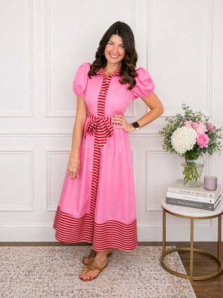 Signature Sweetheart Midi Dress (Pink)