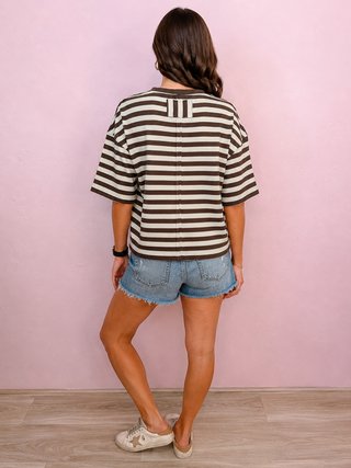 Casual Stripes Top (Brown/Cream)