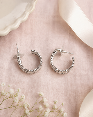 Two Toned Textured Hoops