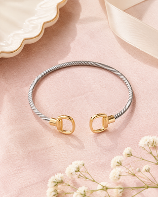 Two Toned Adjustable Horsebit Bracelet