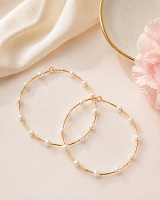 Pearl & Gold Hoops