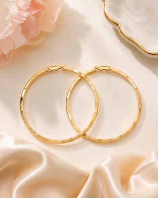 Designer Inspired Gold Hoop Earrings